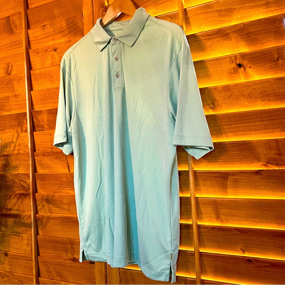 Men's Tommy Bahama Scratch Golf Line Green Polo Shirt SzL